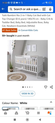 Baby cot with mattress - cot,