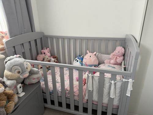 Grey cot bed mother care - grey,