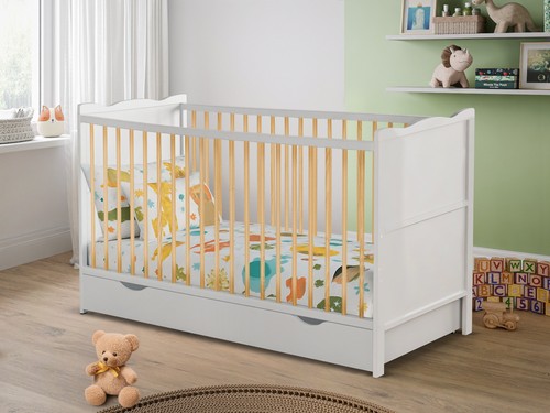White baby cot bed - cot, for